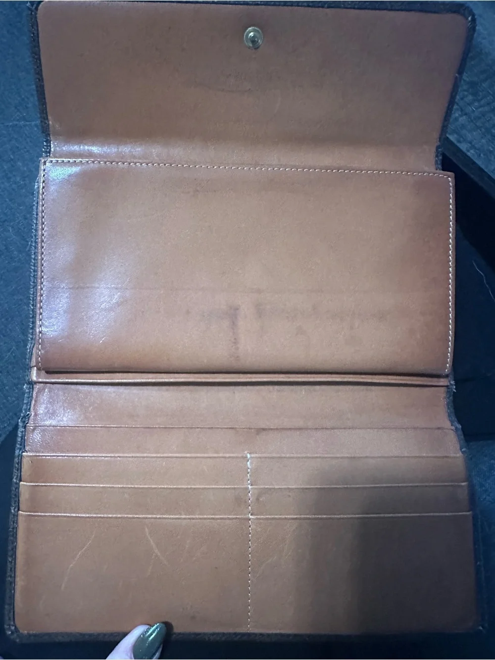 Vintage CELINE Macadam Triomphe Canvas Leather Trifold Wallet Italy